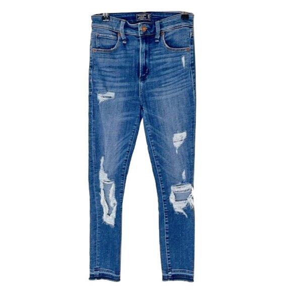 💙 ABERCROMBIE & FITCH Kids Distressed Jeans Size 24 - Picture 1 of 4